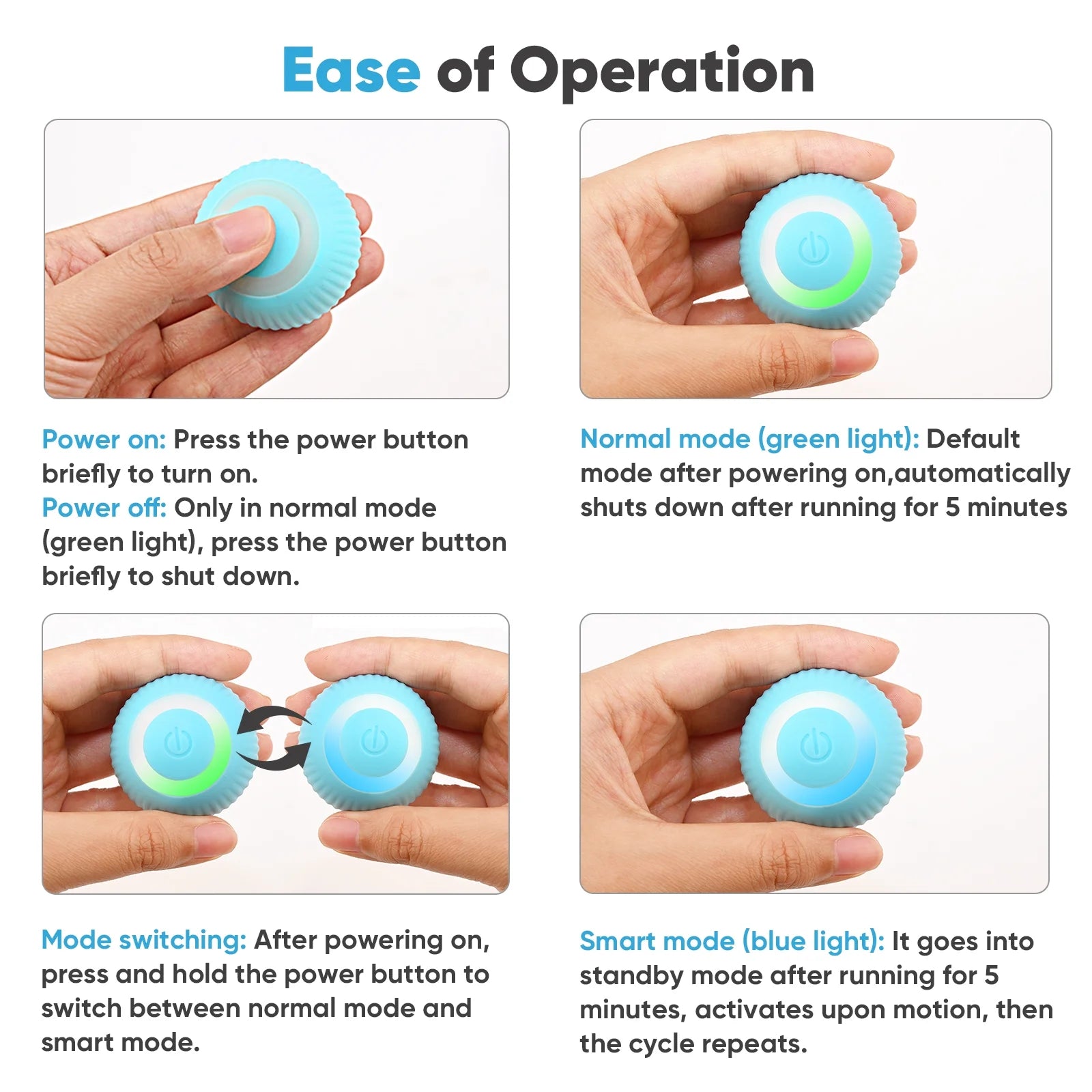 Automatic Rolling Interactive Cat Toy Ball with LED Light - USB Rechargeable for Indoor Play, Green