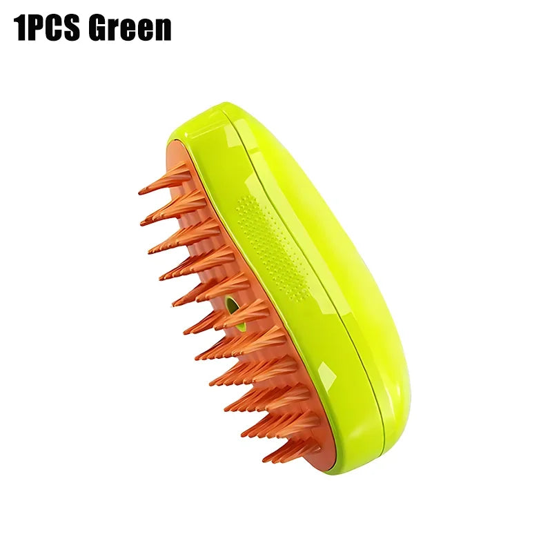 3-in-1 Electric Cat and Dog Grooming Brush with Steam Spray and Massage Function for Effective Hair Removal