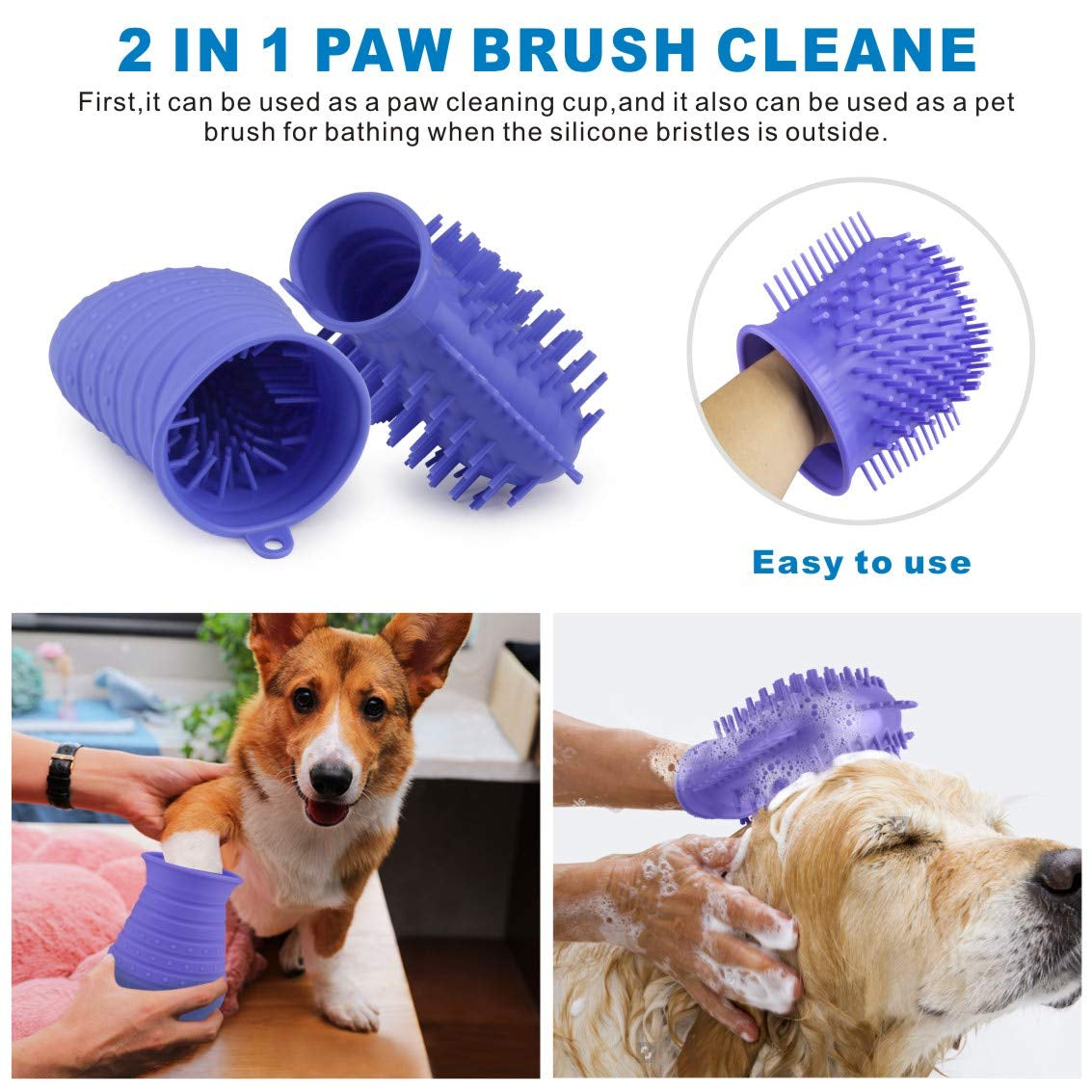 Dog Paw Cleaner Cup with Towel - Portable Pet Foot Washer and Grooming Brush for Dogs and Cats 