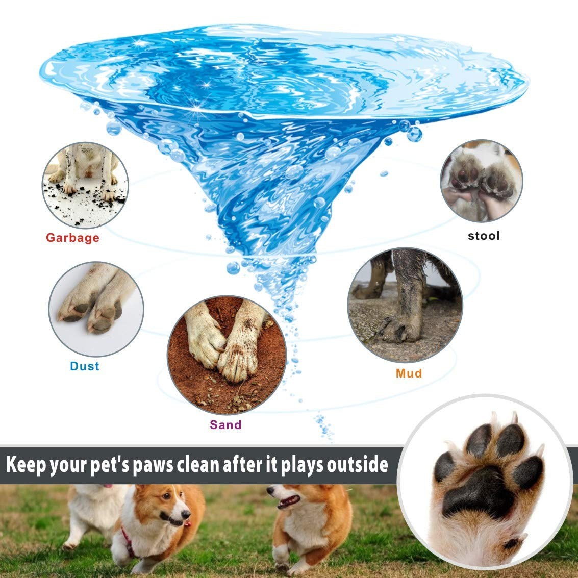 Dog Paw Cleaner Cup with Towel - Portable Pet Foot Washer and Grooming Brush for Dogs and Cats 