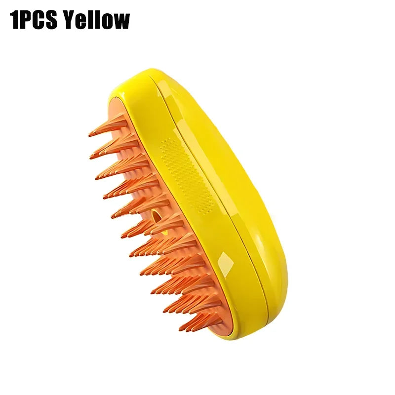 3-in-1 Electric Cat and Dog Grooming Brush with Steam Spray and Massage Function for Effective Hair Removal